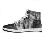 Monochrome Horse Print High Top Leather Sneakers