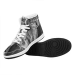 Monochrome Horse Print High Top Leather Sneakers