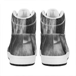 Monochrome Horse Print High Top Leather Sneakers