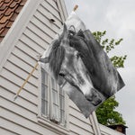 Monochrome Horse Print House Flag