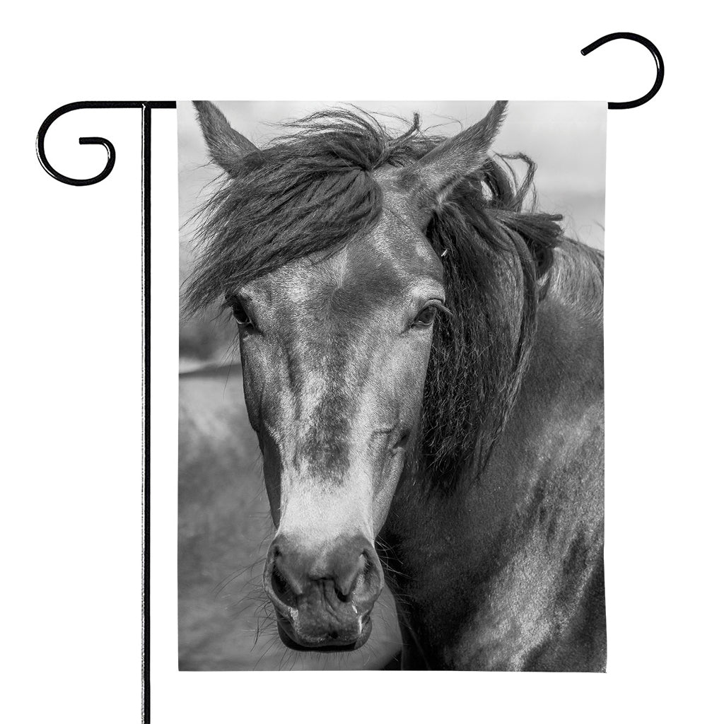 Monochrome Horse Print House Flag