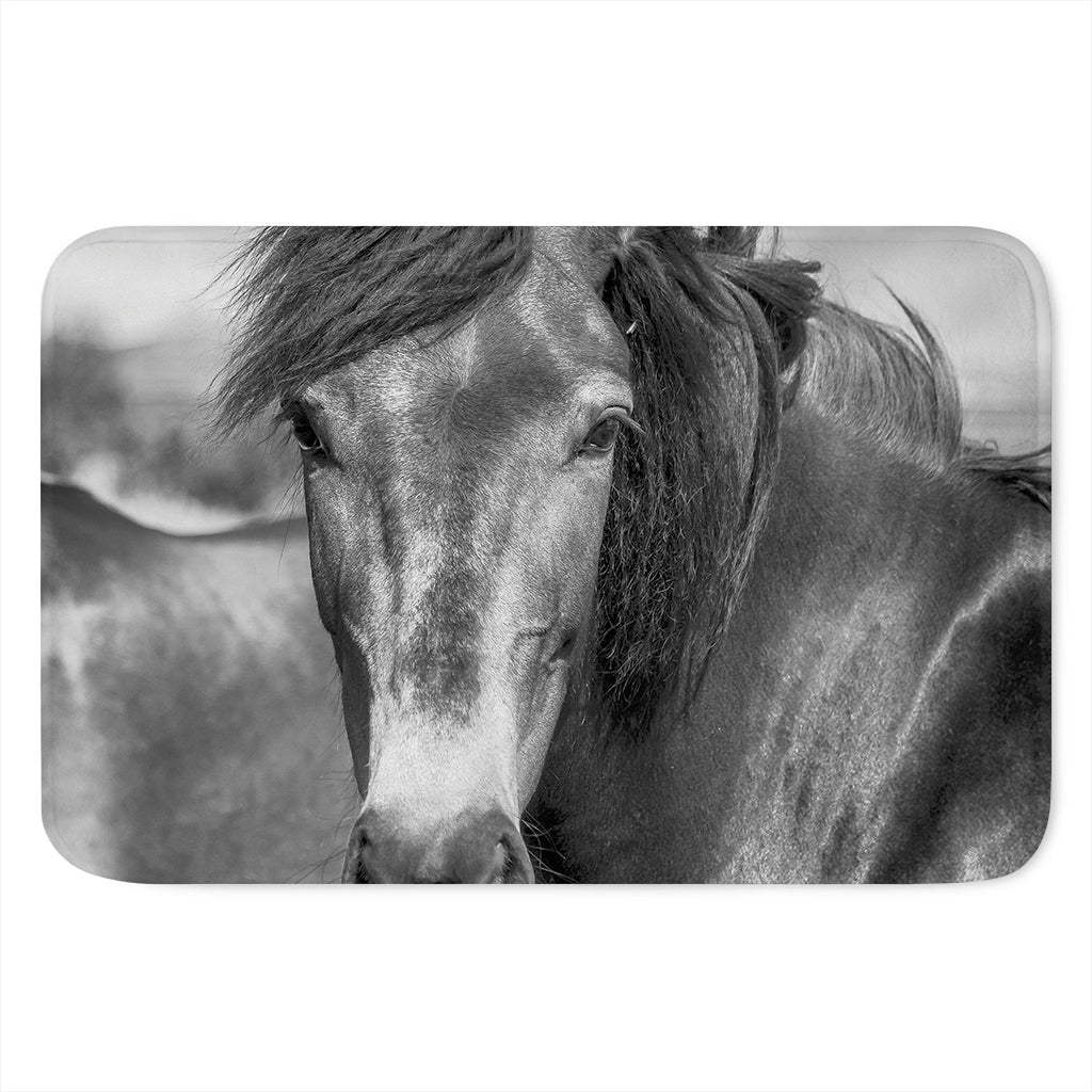 Monochrome Horse Print Indoor Door Mat