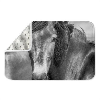 Monochrome Horse Print Indoor Door Mat