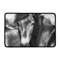 Monochrome Horse Print Kitchen Mat