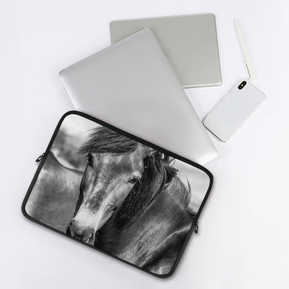 Monochrome Horse Print Laptop Sleeve