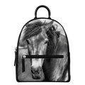 Monochrome Horse Print Leather Backpack