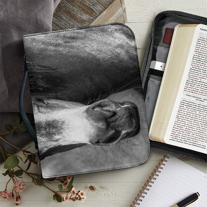 Monochrome Horse Print Leather Bible Cover