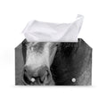 Monochrome Horse Print Leather Tissue Box Cover