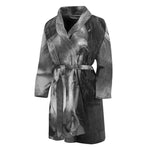 Monochrome Horse Print Men's Bathrobe