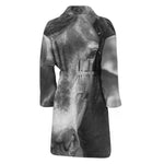 Monochrome Horse Print Men's Bathrobe