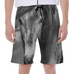 Monochrome Horse Print Men's Beach Shorts