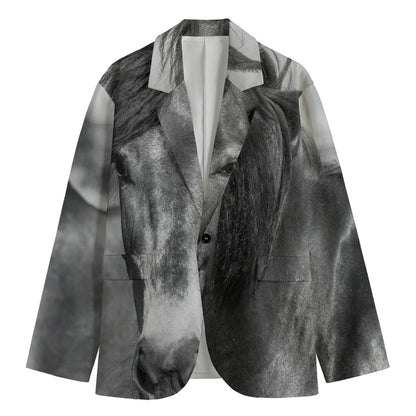 Monochrome Horse Print Men's Blazer
