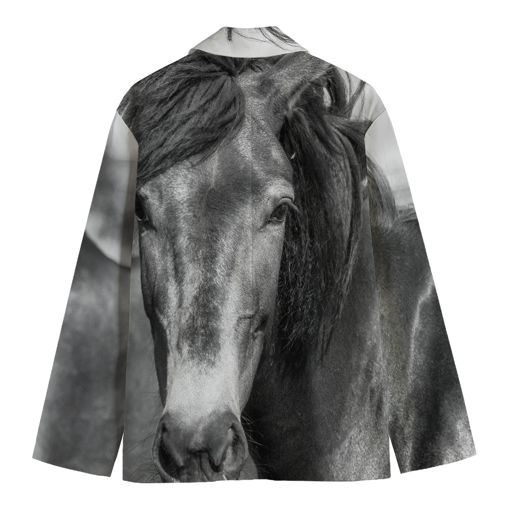 Monochrome Horse Print Men's Blazer