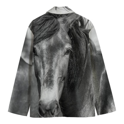 Monochrome Horse Print Men's Blazer