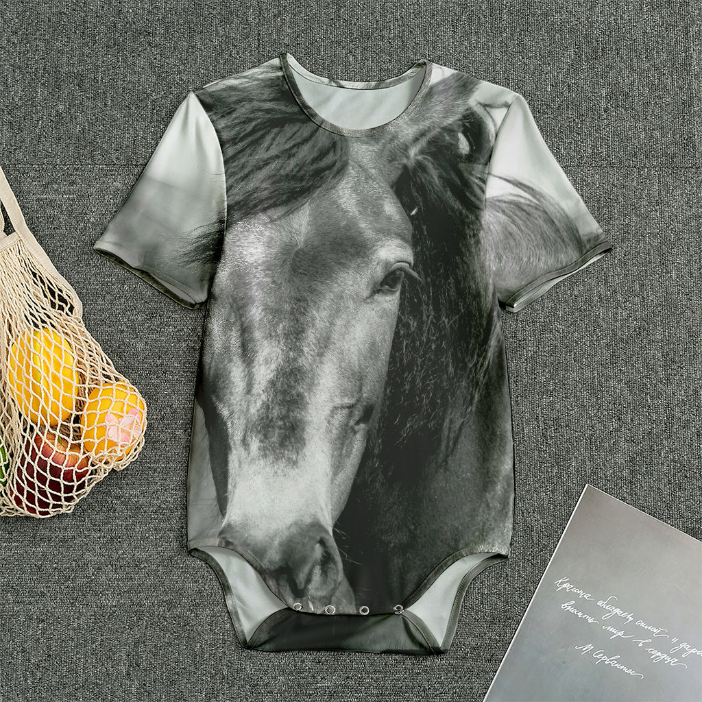 Monochrome Horse Print Men's Bodysuit
