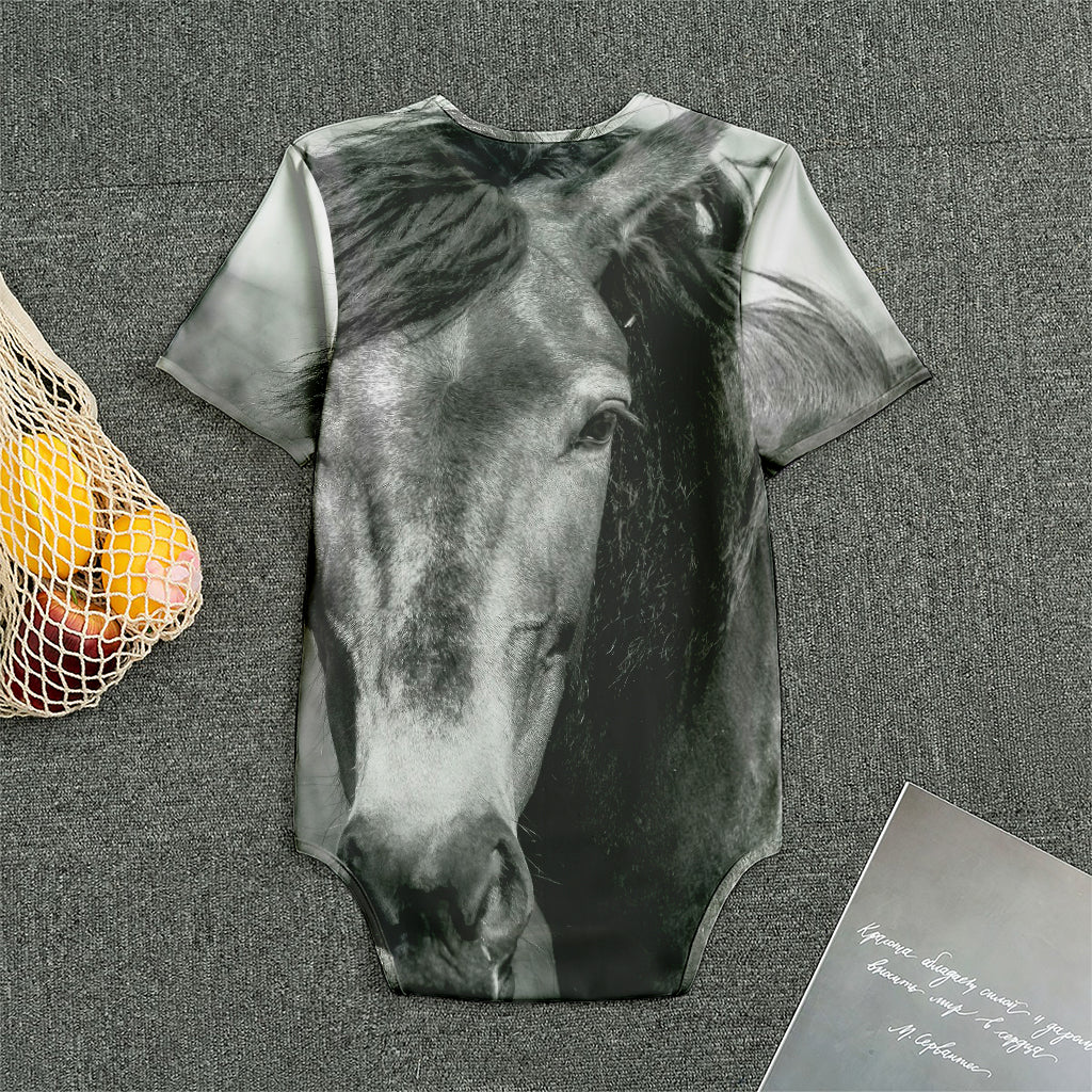 Monochrome Horse Print Men's Bodysuit