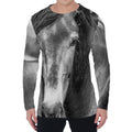 Monochrome Horse Print Men's Long Sleeve T-Shirt