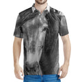 Monochrome Horse Print Men's Polo Shirt