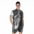 Monochrome Horse Print Men's Romper