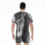 Monochrome Horse Print Men's Rompers