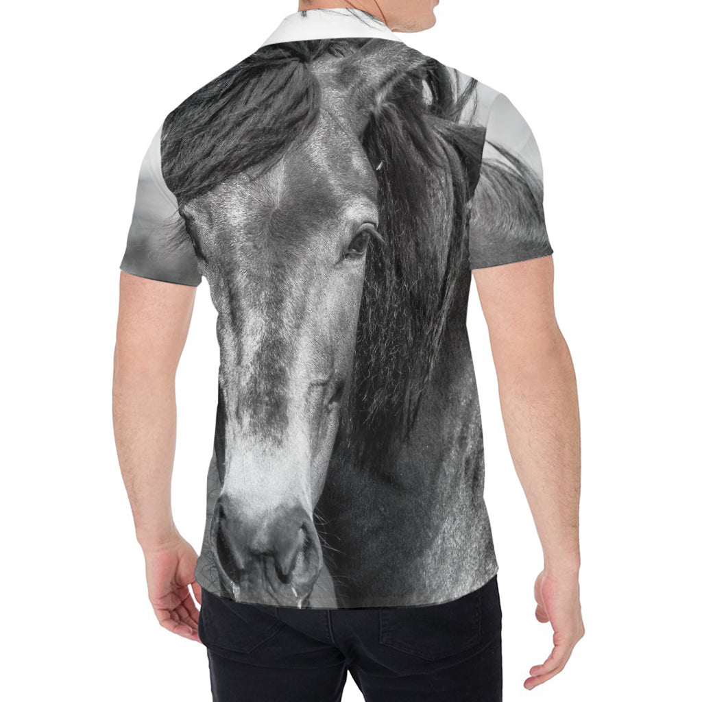 Monochrome Horse Print Men's Shirt