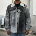 Monochrome Horse Print Men's Shirt Jacket