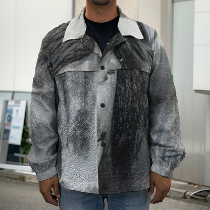 Monochrome Horse Print Men's Shirt Jacket