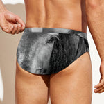 Monochrome Horse Print Men's Swim Briefs