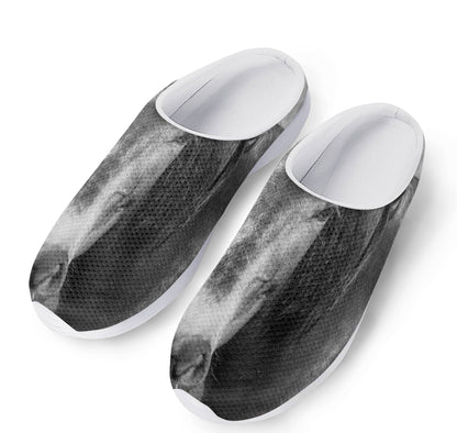 Monochrome Horse Print Mesh Casual Shoes