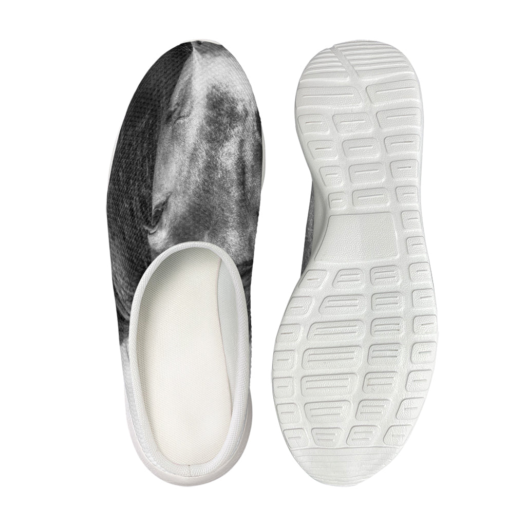 Monochrome Horse Print Mesh Casual Shoes