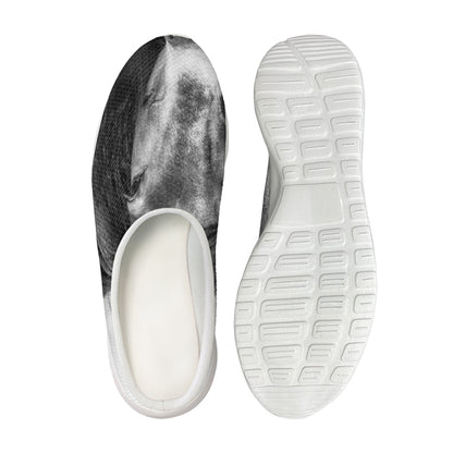 Monochrome Horse Print Mesh Casual Shoes
