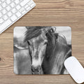 Monochrome Horse Print Mouse Pad