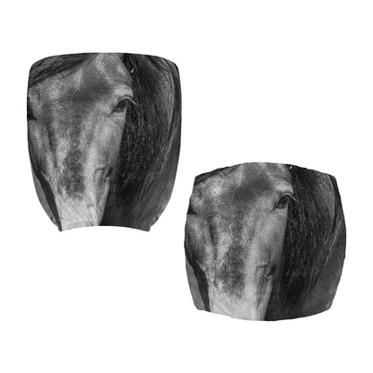 Monochrome Horse Print Office Chair Cover