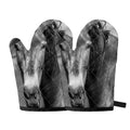 Monochrome Horse Print Oven Mitts