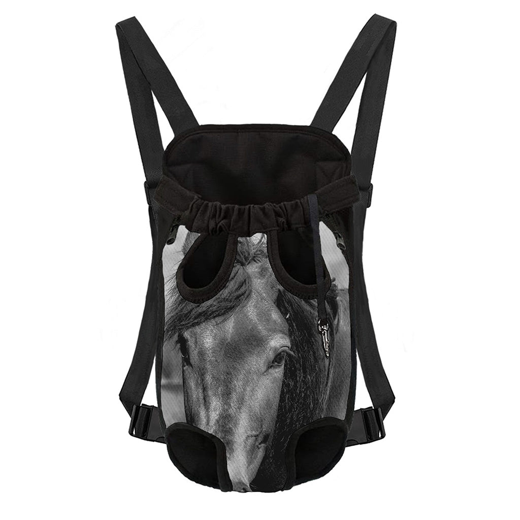 Monochrome Horse Print Pet Carrier Backpack