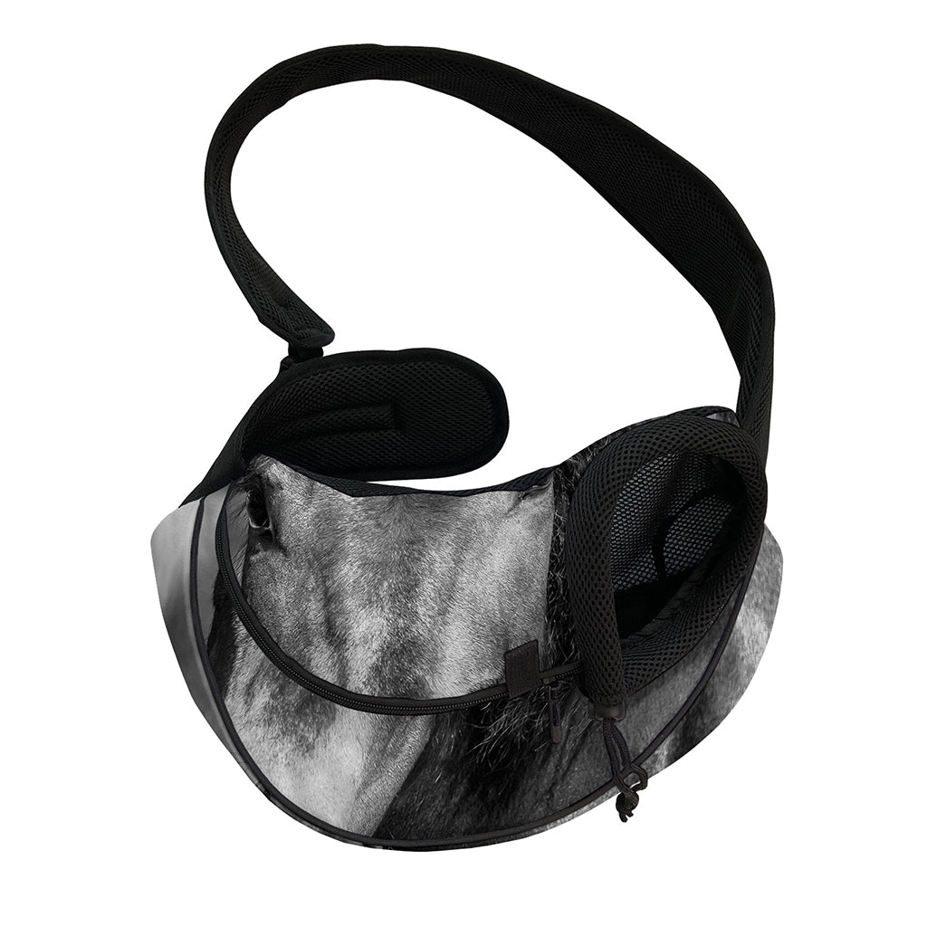 Monochrome Horse Print Pet Sling Carrier