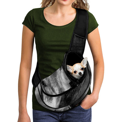 Monochrome Horse Print Pet Sling Carrier