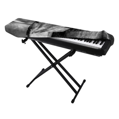 Monochrome Horse Print Piano Keyboard Cover