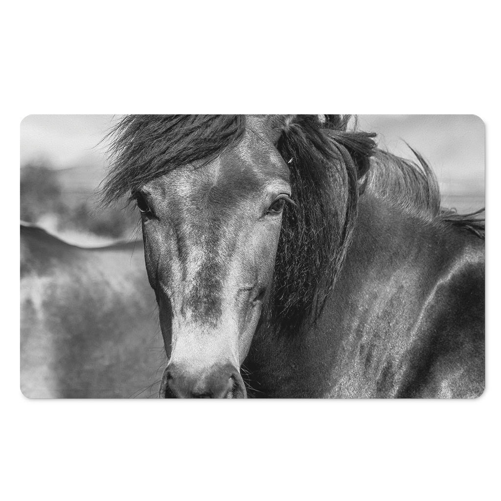Monochrome Horse Print Polyester Doormat