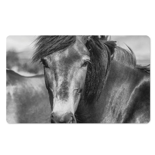 Monochrome Horse Print Polyester Doormat