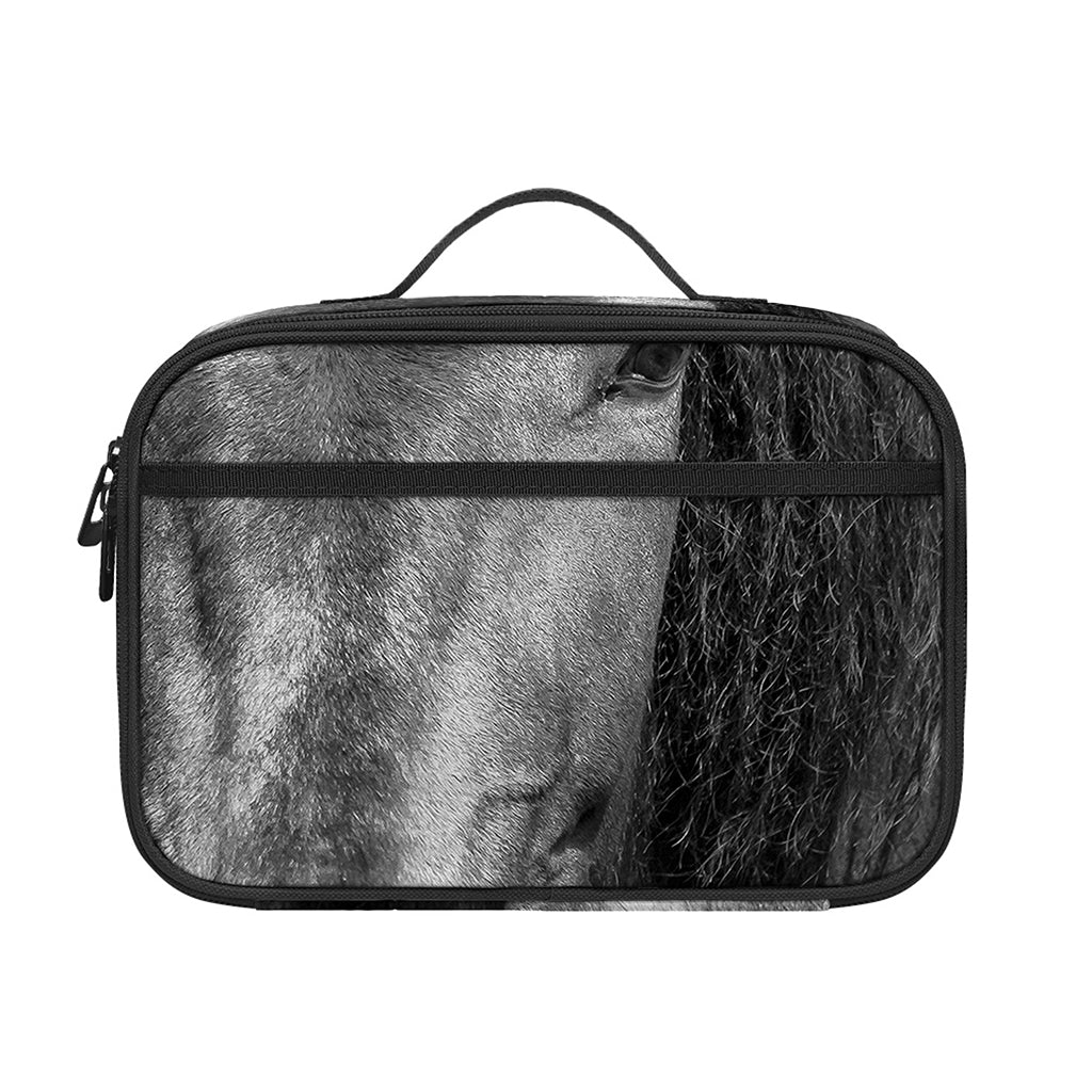 Monochrome Horse Print Portable Lunch Bag