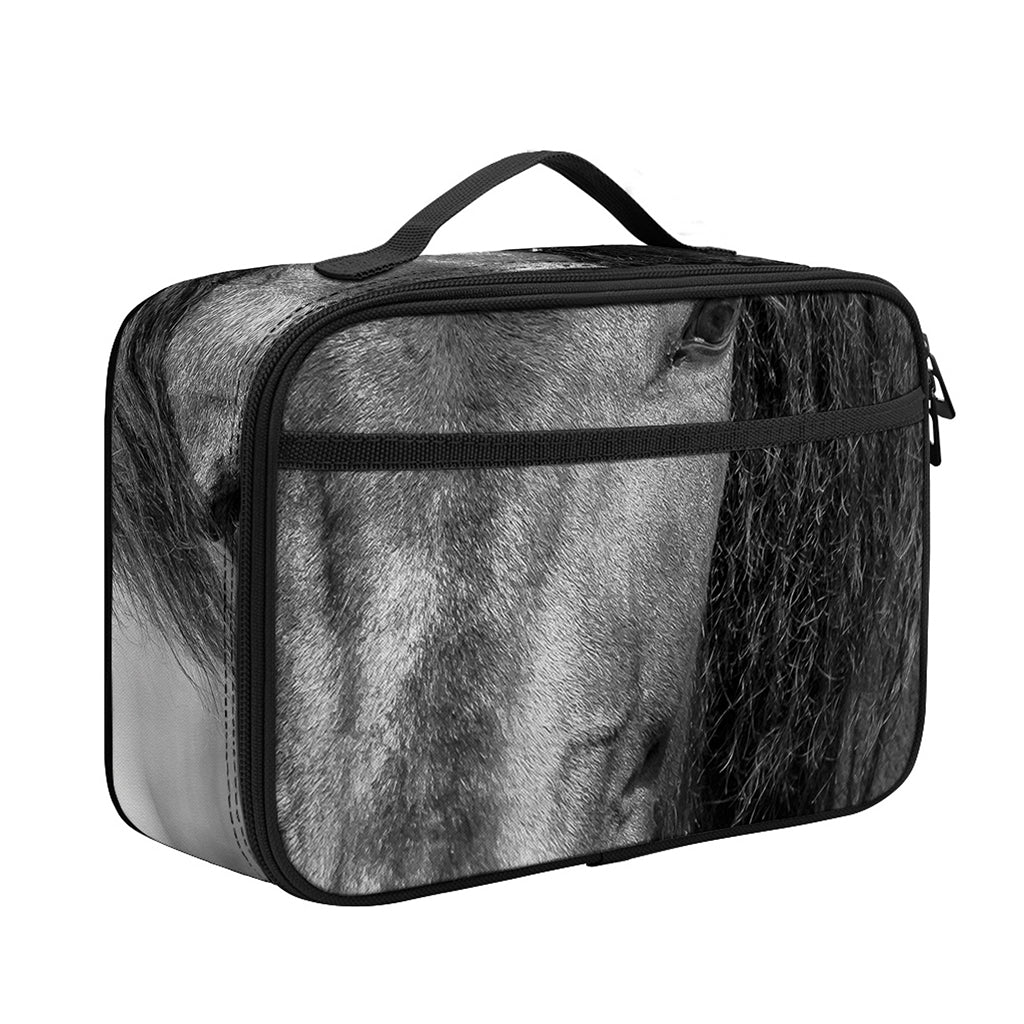 Monochrome Horse Print Portable Lunch Bag