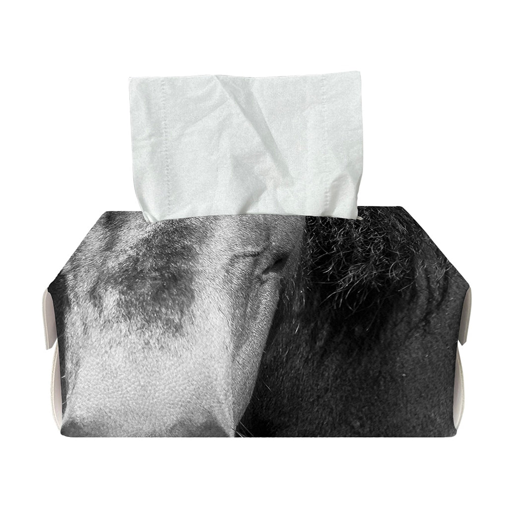 Monochrome Horse Print Rectangle Tissue Box Cover