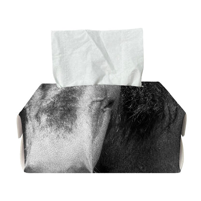 Monochrome Horse Print Rectangle Tissue Box Cover