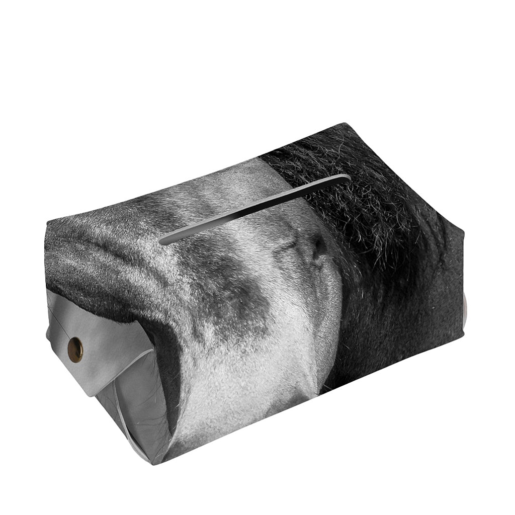 Monochrome Horse Print Rectangle Tissue Box Cover