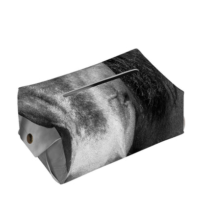 Monochrome Horse Print Rectangle Tissue Box Cover