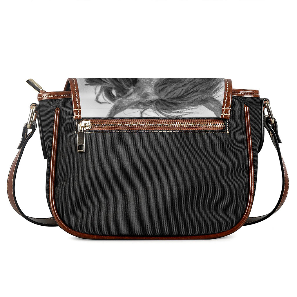 Monochrome Horse Print Saddle Bag