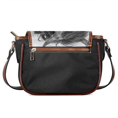 Monochrome Horse Print Saddle Bag