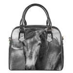 Monochrome Horse Print Shoulder Handbag