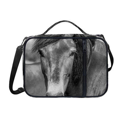 Monochrome Horse Print Shoulder Strap Bible Bag